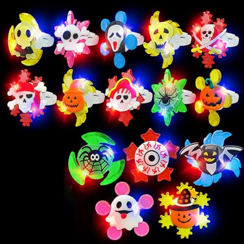 Syzplnwy 15 Stück Halloween Leuchtende Kreisel Halskette Spielzeug - Kinder dekorative hängende Ornament & Geschenk Gefallen Syzplnwy 15 Stück Halloween Leuchtende Kreisel Halskette Spielzeug - Kinder dekorative hängende Ornament & Geschenk Gefallen von Syzplnwy