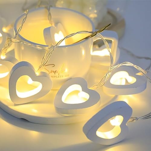 Syzplnwy 3 Meter 20 LED Valentinstag Lichterkette - Batteriebetriebene rote hölzerne hohle Herzlichter für Antrag, Hochzeit & Urlaub Dekoration Syzplnwy 3 Meter 20 LED Valentinstag Lichterkette - Batteriebetriebene rote hölzerne hohle Herzlichter für Antrag, Hochzeit & Urlaub Dekoration von Syzplnwy