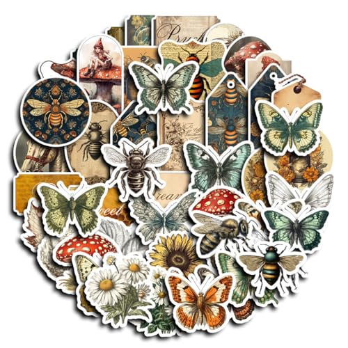 Syzplnwy 50 Vintage Aufkleber zum Basteln 50 Stück Papier Journaling Supplies DIY Scrapbooking 2 Sets (Wald) von Syzplnwy