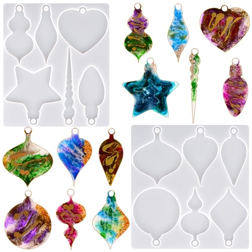 Syzplnwy Silikonformen für Epoxidharz, 2 Stück, Weihnachtsschmuck und unregelmäßige Anhängerformen für DIY-Schmuck, Handwerk und Weihnachtsdekoration, Geschenk Syzplnwy Silikonformen für Epoxidharz, 2 Stück, Weihnachtsschmuck und unregelmäßige Anhängerformen für DIY-Schmuck, Handwerk und Weihnachtsdekoration, Geschenk von Syzplnwy