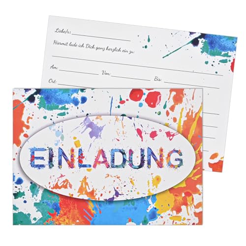 Szaboviktoria 12 Stück Einladungskarten Kindergeburtstag | Einladungskarte mit Aquarellmuster | Aquarell-Graffiti-Stil | einladungskarte|Größe:150mmx108mm | Papiergewicht :350 g/m² Szaboviktoria 12 Stück Einladungskarten Kindergeburtstag | Einladungskarte mit Aquarellmuster | Aquarell-Graffiti-Stil | einladungskarte|Größe:150mmx108mm | Papiergewicht :350 g/m² von Szaboviktoria