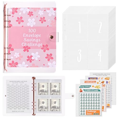 Szaboviktoria A5 sparbuch für geld,geld sparen mappe,Budget Planner, Binder,100 Envelope Saving Challenge von Szaboviktoria