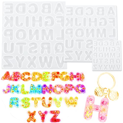 Szecl Alphabet-Formen für Kunstharz, 3 Größen, Buchstaben-Schlüsselanhänger-Form, 4 cm, 3 cm, 1,5 cm, Epoxidharz-Gussform A-Z 26, englische Silikon-Buchstabenform für selbstgemachte Anhänger Szecl Alphabet-Formen für Kunstharz, 3 Größen, Buchstaben-Schlüsselanhänger-Form, 4 cm, 3 cm, 1,5 cm, Epoxidharz-Gussform A-Z 26, englische Silikon-Buchstabenform für selbstgemachte Anhänger von Szcelling