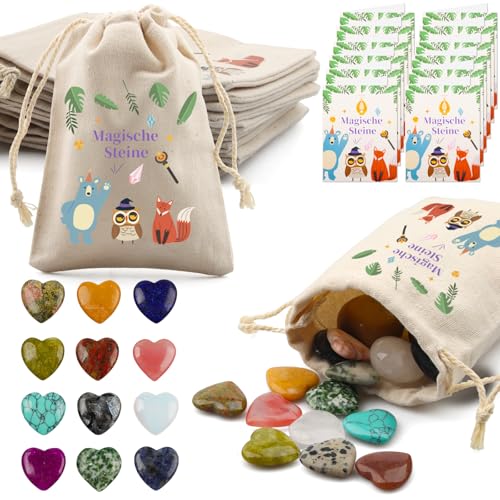 12 Set Glückssteine für Kinder mit Edelsteine Jutesäckchen und Waldtiere Kärtchen, Kindergeburtstag Mitgebsel, Give Away für Taufe Kommunion Hochzeit oder Wichtelgeschenk, Glücksbringer Kinder (B) 12 Set Glückssteine für Kinder mit Edelsteine Jutesäckchen und Waldtiere Kärtchen, Kindergeburtstag Mitgebsel, Give Away für Taufe Kommunion Hochzeit oder Wichtelgeschenk, Glücksbringer Kinder (B) von Szhhrxi