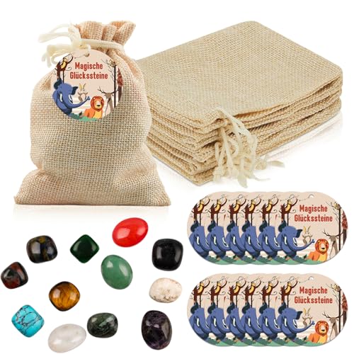 Szhhrxi 12 Stück Glückssteine für Kinder, Magische Steine mit Jutesäckchen 10 * 14CM und Glücksbringer, Bunte Glücksbringer Steine, Party Mitgebsel für Gastgeschenke Kinder, Adventskalender Szhhrxi 12 Stück Glückssteine für Kinder, Magische Steine mit Jutesäckchen 10 * 14CM und Glücksbringer, Bunte Glücksbringer Steine, Party Mitgebsel für Gastgeschenke Kinder, Adventskalender von Szhhrxi