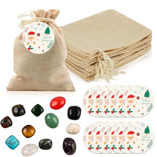 Szhhrxi 12 Stück Glückssteine für Kinder, Magische Steine mit Jutesäckchen 10 * 14CM und Glücksbringer, Bunte Glücksbringer Steine, Party Mitgebsel für Gastgeschenke Kinder, Adventskalender Szhhrxi 12 Stück Glückssteine für Kinder, Magische Steine mit Jutesäckchen 10 * 14CM und Glücksbringer, Bunte Glücksbringer Steine, Party Mitgebsel für Gastgeschenke Kinder, Adventskalender von Szhhrxi