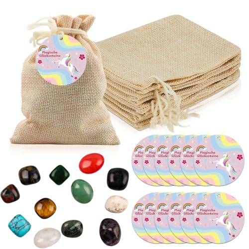 Szhhrxi 12 Stück Glückssteine für Kinder, Magische Steine mit Jutesäckchen 10 * 14CM und Glücksbringer, Bunte Glücksbringer Steine, Party Mitgebsel für Gastgeschenke Kinder, Adventskalender Szhhrxi 12 Stück Glückssteine für Kinder, Magische Steine mit Jutesäckchen 10 * 14CM und Glücksbringer, Bunte Glücksbringer Steine, Party Mitgebsel für Gastgeschenke Kinder, Adventskalender von Szhhrxi