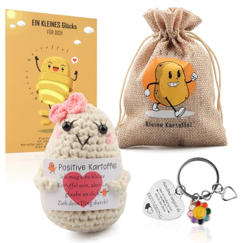 Positive Kartoffel Deutsch mit Schlüsselanhänger, Glücksbringer Geschenke für Frauen,Pocket Hug Kreative Strickwolle Puppe mit Umarmung Glücksbringer,Einschulung Geschenk,Schulkind Geschenk,Abschi (A) Positive Kartoffel Deutsch mit Schlüsselanhänger, Glücksbringer Geschenke für Frauen,Pocket Hug Kreative Strickwolle Puppe mit Umarmung Glücksbringer,Einschulung Geschenk,Schulkind Geschenk,Abschi (A) von Szhhrxi