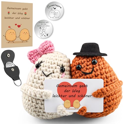 Szhhrxi Positive Kartoffel Paar Pocket Hug, Gestrickte Liebes Kartoffel Potato für Paare, Hochzeitsgeschenk für Brautpaar, Geschenk Valentinstag Jahrestag Weihnachts, Ich Liebe Dich für Sie Ihn Szhhrxi Positive Kartoffel Paar Pocket Hug, Gestrickte Liebes Kartoffel Potato für Paare, Hochzeitsgeschenk für Brautpaar, Geschenk Valentinstag Jahrestag Weihnachts, Ich Liebe Dich für Sie Ihn von Szhhrxi