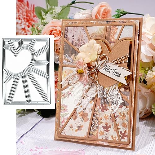 Herzlinien-Hintergrund, Metall-Stanzformen, Herzrahmen, quadratische Stanzschablonen für DIY-Prägung, Foto, dekoratives Papier, Scrapbooking, Kartenherstellung von Sznilindm