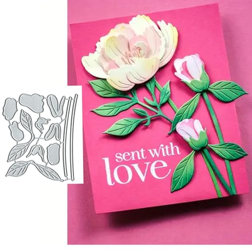 Metall-Stanzformen, Motiv: Pfingstrosen, Blume, Blätter, Geburtstagsschleife, Geschenk-Box, Stanzformen, Schablonen, DIY, Scrapbooking, dekorative Prägung, Papier, Scrapbooking, Kartenherstellung Metall-Stanzformen, Motiv: Pfingstrosen, Blume, Blätter, Geburtstagsschleife, Geschenk-Box, Stanzformen, Schablonen, DIY, Scrapbooking, dekorative Prägung, Papier, Scrapbooking, Kartenherstellung von Sznilindm