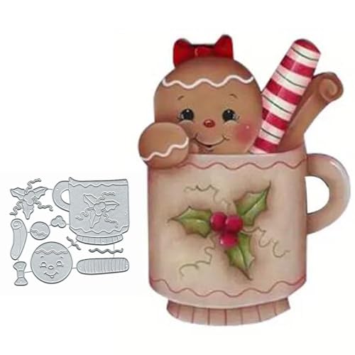 Stanzschablonen für Weihnachten, Lebkuchenmann, Teetasse, Metall, Kiefer / Blume, Blätter, Stanzschablonen für selbstgemachte Einladungskarten, Scrapbooking, Album, dekorative Prägepapier-Stanzformen, Stanzschablonen für Weihnachten, Lebkuchenmann, Teetasse, Metall, Kiefer / Blume, Blätter, Stanzschablonen für selbstgemachte Einladungskarten, Scrapbooking, Album, dekorative Prägepapier-Stanzformen, von Sznilindm
