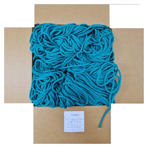 Baumwollkordel am Stück 5mm 500m, 46 Farben, Makramee Kordel, Makramee Garn, Baumwollgarn, geflochtene Baumwollkordel 5mm mit Kern, Häkelkordel, Makramee Seil (Smaragd) von Sznurkomania