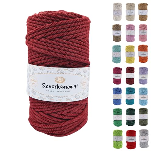 Sznurkomania, Baumwollkordel 5mm 100m, 46 Farben, Rotwein Farbe, Makramee Garn, Baumwollgarn, geflochtene Baumwollkordel 5mm mit Kern, Makramee Kordel, Häkelkordel Sznurkomania, Baumwollkordel 5mm 100m, 46 Farben, Rotwein Farbe, Makramee Garn, Baumwollgarn, geflochtene Baumwollkordel 5mm mit Kern, Makramee Kordel, Häkelkordel von Sznurkomania