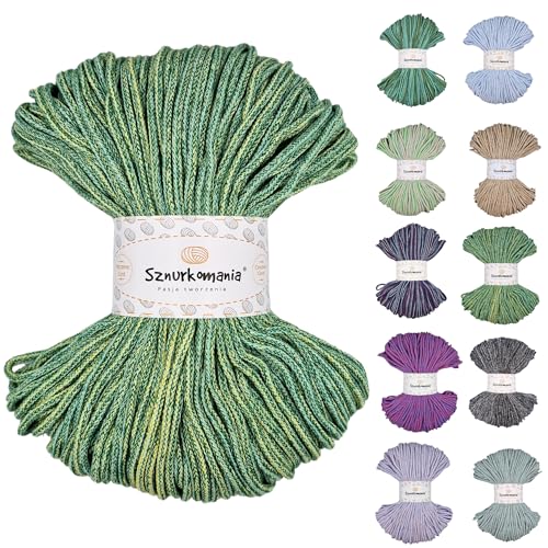 Sznurkomania, Geflochtene Baumwollkordel 3mm 100m, Farbmix, Colormix 3mm, Häkelkordel, Makramee Kordel, Makramee Garn, Premium Garn, Makramee Seil, (Spring Mix) von Sznurkomania