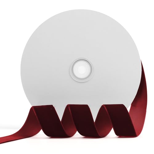 Szoyeay Burgunderrotes Samtband, 2,5 cm x 20 m, für Geschenkverpackungen, Weihnachts-/Hochzeitsdekoration, Haar- und Mode-Accessoires, Burgunderrot, 2,5 cm Szoyeay Burgunderrotes Samtband, 2,5 cm x 20 m, für Geschenkverpackungen, Weihnachts-/Hochzeitsdekoration, Haar- und Mode-Accessoires, Burgunderrot, 2,5 cm von Szoyeay