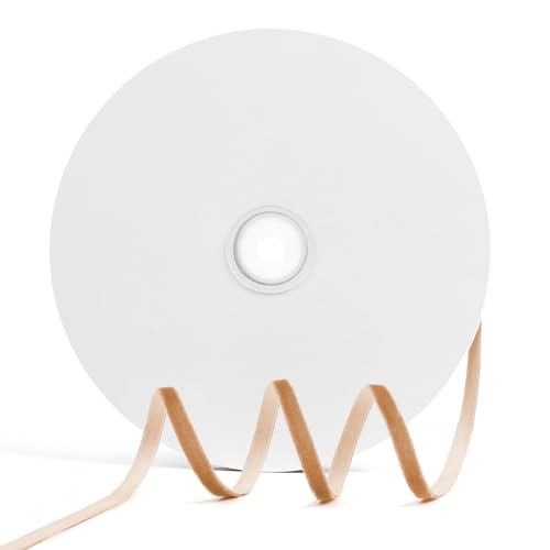 Szoyeay Khaki-Samtband, 0,6 cm x 20 m, für Geschenkverpackungen, Weihnachts-/Hochzeitsdekoration, Haar- und Mode-Accessoires (Khaki, 0,6 cm) von Szoyeay