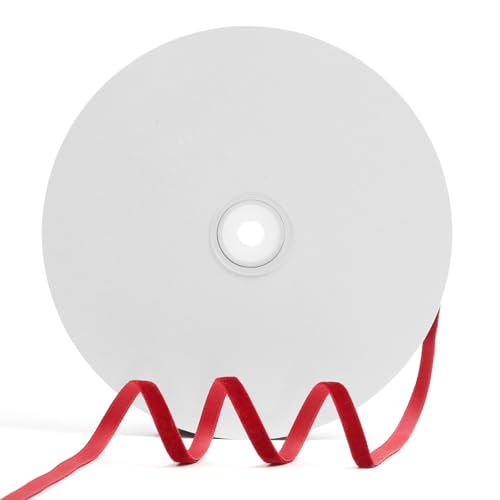 Szoyeay Rotes Samtband, 0,6 cm x 20 m, für Geschenkverpackungen, Weihnachts-/Hochzeitsdekoration, Haar- und Mode-Accessoires (Rot, 0,6 cm) von Szoyeay