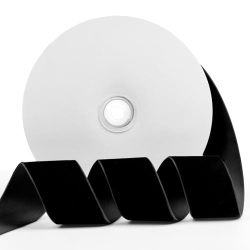 Szoyeay Schwarzes Samtband, 3,8 cm x 20 m, für Geschenkverpackungen, Weihnachts-/Hochzeitsdekoration, Haar- und Mode-Accessoires (schwarz, 3,8 cm) von Szoyeay
