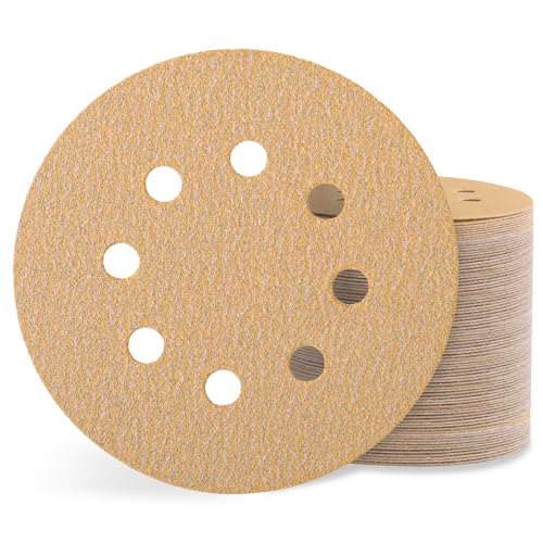Sztaoip 100 Stück Schleifpapier 125mm Klett, 100 Körnung Schleifscheiben Schleifblätter Set mit 8 Loch für Exzenterschleifer Holz Metall Farbe von Sztaoip