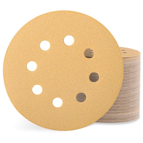 Sztaoip 100 Stück Schleifpapier 125mm Klett, 180 Körnung Schleifscheiben Schleifblätter Set mit 8 Loch für Exzenterschleifer Holz Metall Farbe von Sztaoip