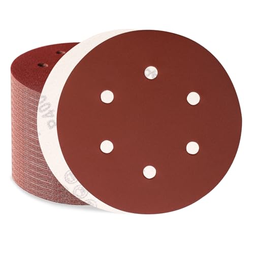 Sztaoip 100 Stück Schleifpapier 150mm Klett, Körnung 400 Profi Exzenterschleifer Schleifscheiben Set mit 6 Loch für Holz Metall und Lack von Sztaoip