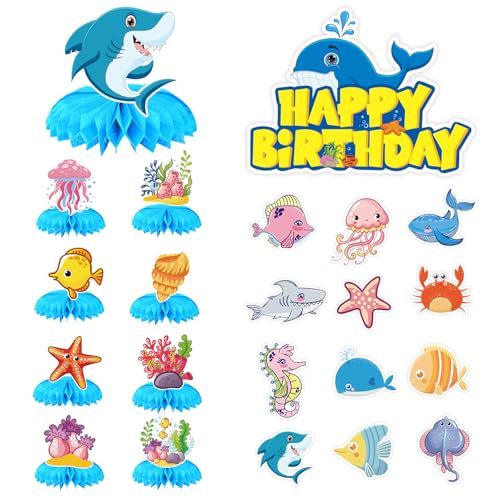 23-teiliges Premium Meerjungfrau Ozean Party Set - Waben-Tischdekoration, Koralle und Qualle, bunt für Unterwasser-Geburtstage und Babybadewannen 23-teiliges Premium Meerjungfrau Ozean Party Set - Waben-Tischdekoration, Koralle und Qualle, bunt für Unterwasser-Geburtstage und Babybadewannen von Sztqqing