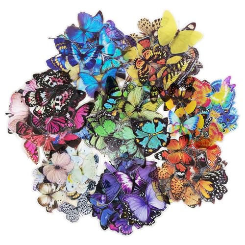 320 Stück Schmetterling Aufkleber Bunte Schmetterlinge Sticker Bunt Schmetterling Sticker Wasserdicht Dekorativ Deko Fahrradaufklebe DIY-Handbuch Papierhandwerk von Sztqqing