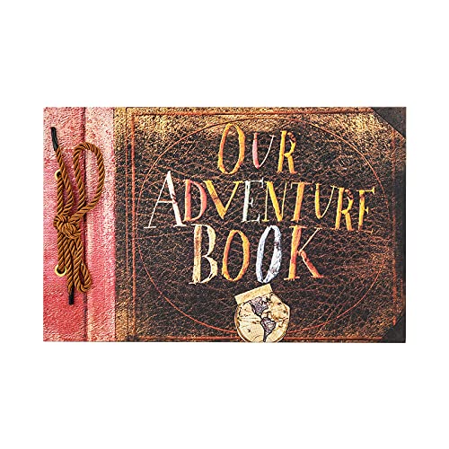 t-haohuaYCZ Jahrestag Foto Album Scrapbook - Our Adventure Buch Hochzeit Fotoalbum Abwracken 29,5 x 19,1 cm Zoll, 80 Seiten - inklusive Bonus 5 Postkarten und 5 selbstklebend Foto Ecken von T HAOHUA
