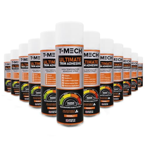 T-Mech Sprühkleber 12 x 500ml Packung - 120 Grad Hitzebeständiger Industriekleber Kontaktkleber - Für Autos, Sitze, Teppich, Dachhimmel und mehr T-Mech Sprühkleber 12 x 500ml Packung - 120 Grad Hitzebeständiger Industriekleber Kontaktkleber - Für Autos, Sitze, Teppich, Dachhimmel und mehr von T-Mech