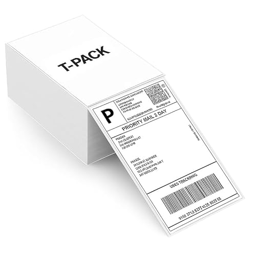 1000 Versandetiketten 4x6 Thermo Etiketten 100 x 150 mm - 1000 Etiketten Selbstklebend Leporello Falzetiketten Perforiert DHL Wasserfester Versandaufkleber von T-PACK shop