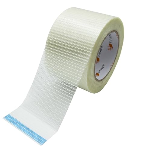 T-PACK shop Filament-Umreifungsband Panzertape Klebeband Fadenverstärkt Extra Stark Transparent 75 mm x 50 m Gewebeklebeband Wasserdichtes Klebeband-1 Rollen T-PACK shop Filament-Umreifungsband Panzertape Klebeband Fadenverstärkt Extra Stark Transparent 75 mm x 50 m Gewebeklebeband Wasserdichtes Klebeband-1 Rollen von T-PACK shop