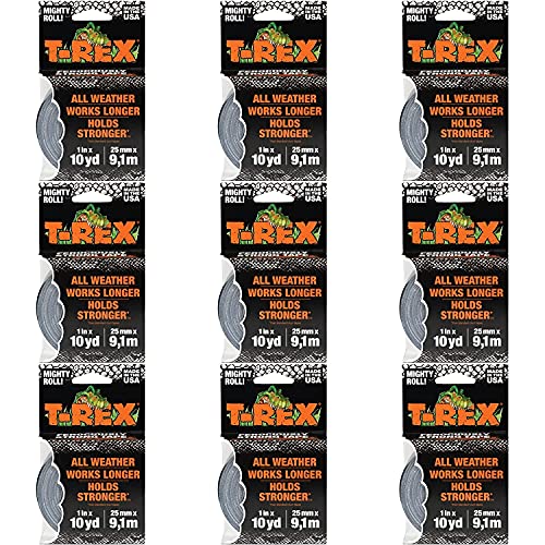 T Rex Tape 241330 wasserfestes Graphitgraues Klebeband, 25 mm x 9,14 m, 9 Stück von T-Rex