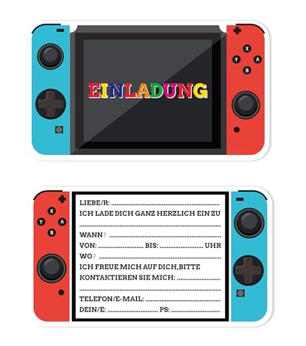 T TAKONE 12 Gaming Einladungskarten für Kindergeburtstag, Gaming-Geburtstag Einladungskarten mit coolem Spiel-Motiv, für Jungen und Mädchen Gaming-Party Kindergeburtstag Einladungskarten T TAKONE 12 Gaming Einladungskarten für Kindergeburtstag, Gaming-Geburtstag Einladungskarten mit coolem Spiel-Motiv, für Jungen und Mädchen Gaming-Party Kindergeburtstag Einladungskarten von T TAKONE