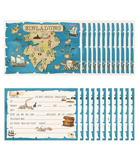 T TAKONE 12 Piraten Einladungskarten für Kindergeburtstag, piratengeburtstag Einladungskarten mit Schatzkarte Design, für Jungen und Mädchen Piratenparty Kindergeburtstag Einladungskarten T TAKONE 12 Piraten Einladungskarten für Kindergeburtstag, piratengeburtstag Einladungskarten mit Schatzkarte Design, für Jungen und Mädchen Piratenparty Kindergeburtstag Einladungskarten von T TAKONE