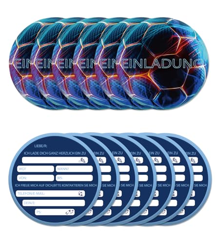 T TAKONE 12 Stück Fussball Einladungskarten Kindergeburtstag, Coolem Design Einladungskarten Fußball, Fußball-Motto-Party-Einladungskarte für Jungen und Mädchen T TAKONE 12 Stück Fussball Einladungskarten Kindergeburtstag, Coolem Design Einladungskarten Fußball, Fußball-Motto-Party-Einladungskarte für Jungen und Mädchen von T TAKONE