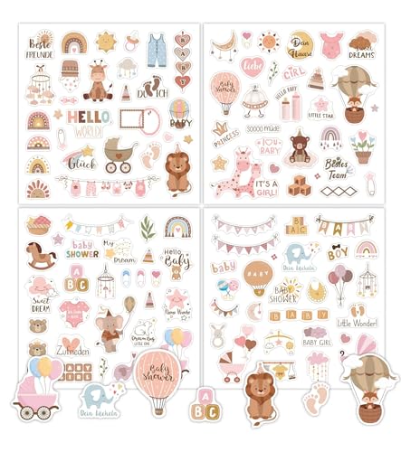 T TAKONE Fotoalbum Sticker - 4 Blätter Mit Über 110 Stickern, Kreative Und Niedliche Aufkleber, Ideal Für DIY Design Von Baby-Fotoalben, Scrapbook, Kinderwagen Und Babyparty Geschenk T TAKONE Fotoalbum Sticker - 4 Blätter Mit Über 110 Stickern, Kreative Und Niedliche Aufkleber, Ideal Für DIY Design Von Baby-Fotoalben, Scrapbook, Kinderwagen Und Babyparty Geschenk von T TAKONE