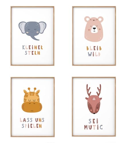 T TAKONE Bilder Babyzimmer Deko, 4er Set DIN A4 Kinderposter für kreative Dekoration im Baby- und Kleinkinderzimmer – perfekt für jedes Kinderzimmer Wandposter T TAKONE Bilder Babyzimmer Deko, 4er Set DIN A4 Kinderposter für kreative Dekoration im Baby- und Kleinkinderzimmer – perfekt für jedes Kinderzimmer Wandposter von T TAKONE