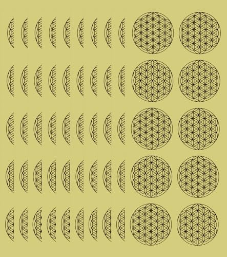 T TAKONE Blume Des Lebens Aufkleber – 100 Stück/Set – Überzogen, Heißfolienprägung in Gold – 50x50mm Lebensblume Aufkleber Selbstklebend von T TAKONE