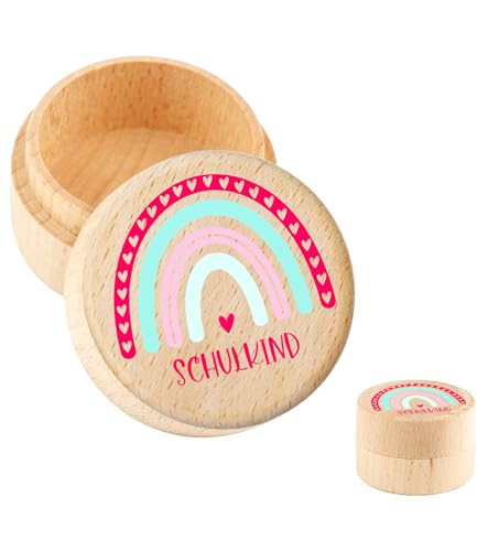 T TAKONE Zahndose Milchzähne für Mädchen, Milchzahndose aus Holz mit niedlichem Motiv, ideale Zahnbox für Milchzähne als besonderes Geschenk für neue Eltern oder zur Taufe ersten Zahn T TAKONE Zahndose Milchzähne für Mädchen, Milchzahndose aus Holz mit niedlichem Motiv, ideale Zahnbox für Milchzähne als besonderes Geschenk für neue Eltern oder zur Taufe ersten Zahn von T TAKONE