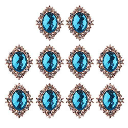 T TOOYFUL 10 er Pack Flatback Strasssteine Flache Rücken Schmucksteine Glitzersteine zum Aufnähen, Blauer See T TOOYFUL 10 er Pack Flatback Strasssteine Flache Rücken Schmucksteine Glitzersteine zum Aufnähen, Blauer See von T TOOYFUL