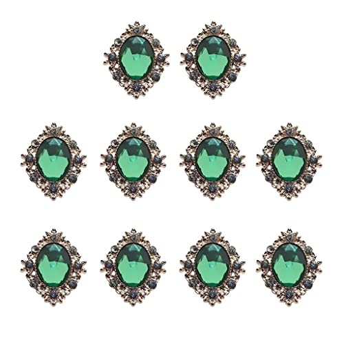 T TOOYFUL 10 er Pack Flatback Strasssteine Flache Rücken Schmucksteine Glitzersteine zum Aufnähen, Grün T TOOYFUL 10 er Pack Flatback Strasssteine Flache Rücken Schmucksteine Glitzersteine zum Aufnähen, Grün von T TOOYFUL