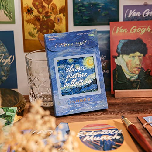 Reise-Postkarten, klassische Ölbild-Kollektion, Grußkarte, Ölgemälde, Kunst-Versandkarten, Set mit 30 verschiedenen Mustern, perfekt für Hochzeitsfeier, Gästebuch von T-shin