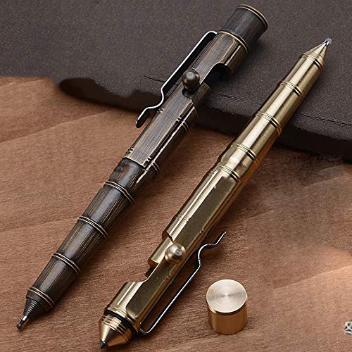 1/2 Stück massiver Messing-Stift mit einziehbaren Ersatzminen und Bolzen-Aktion, tragbarer, zarter 0,5 mm Signatur-Stift, 2 Farben, Kugelschreiber für Büro, Freund, mit Geschenk-Box 1/2 Stück massiver Messing-Stift mit einziehbaren Ersatzminen und Bolzen-Aktion, tragbarer, zarter 0,5 mm Signatur-Stift, 2 Farben, Kugelschreiber für Büro, Freund, mit Geschenk-Box von tooloflife