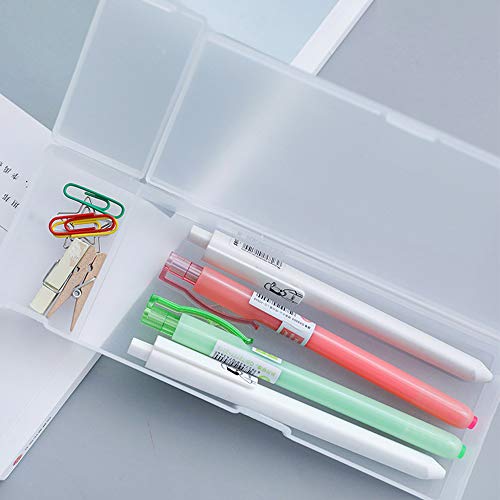 3 Größen Kundenbox Feilenbox Weiß/Mintgrün/Rosa Transparent Kunststoff Aufbewahrungsbox Bleistift-Fall für Kinder/Studenten/Schule/Büro von T&F