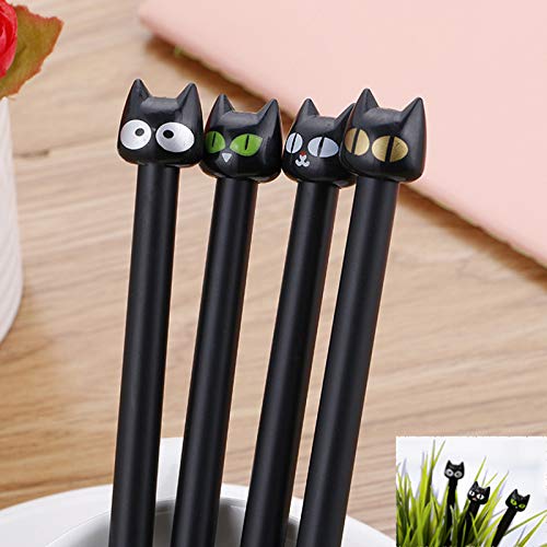 Gel-Tintenroller mit 0,5-mm-Kugelschreiber mit niedlicher Katze, schwarze Tinte, Schreibwaren, Bürobedarf, Schulanfang, Geburtstagsgeschenk, 4 Stück Gel-Tintenroller mit 0,5-mm-Kugelschreiber mit niedlicher Katze, schwarze Tinte, Schreibwaren, Bürobedarf, Schulanfang, Geburtstagsgeschenk, 4 Stück von T&F