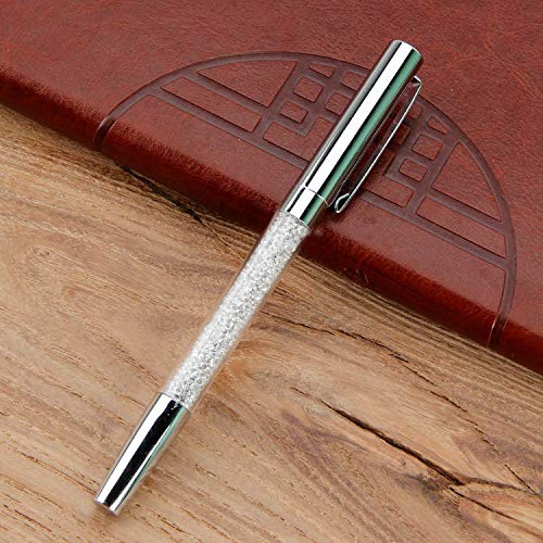 T&F Qualitäts-Kugelschreiber mit Swarovski-Kristallen, Bling Crystal Diamond Slim Pen, Metall-Kristall-Kugelschreiber, schwarze Tinte von tooloflife