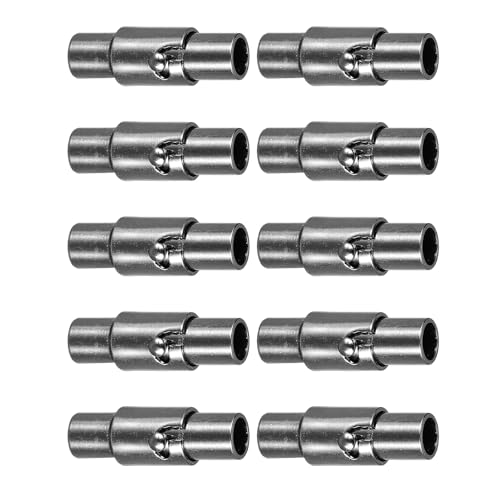 TA-VIGOR 10 Stück 5 mm Lederschnur-Endkappen mit Schnalle, Kupfer-Verschlüsse zum Einkleben von Armbändern, Halsketten, Schmuckherstellung, Schwarz TA-VIGOR 10 Stück 5 mm Lederschnur-Endkappen mit Schnalle, Kupfer-Verschlüsse zum Einkleben von Armbändern, Halsketten, Schmuckherstellung, Schwarz von TA-VIGOR