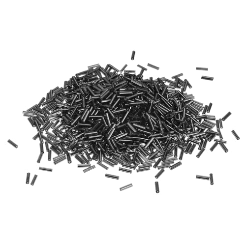 TA-VIGOR 1200 Stück schwarze Glasperlen 6,8 x 1,8 mm – Rocailles für Schmuckherstellung, Armband, Halskette, Stickerei, DIY Handwerk Perlen von TA-VIGOR