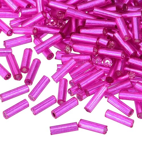 TA-VIGOR 1300 Stück tiefrosafarbene Glasperlen, 6 x 1,7 mm, Rohr-Abstandshalter für Schmuckherstellung, DIY-Halsketten, Armbänder, Ohrringe, Perlenhandwerk und Zubehör TA-VIGOR 1300 Stück tiefrosafarbene Glasperlen, 6 x 1,7 mm, Rohr-Abstandshalter für Schmuckherstellung, DIY-Halsketten, Armbänder, Ohrringe, Perlenhandwerk und Zubehör von TA-VIGOR